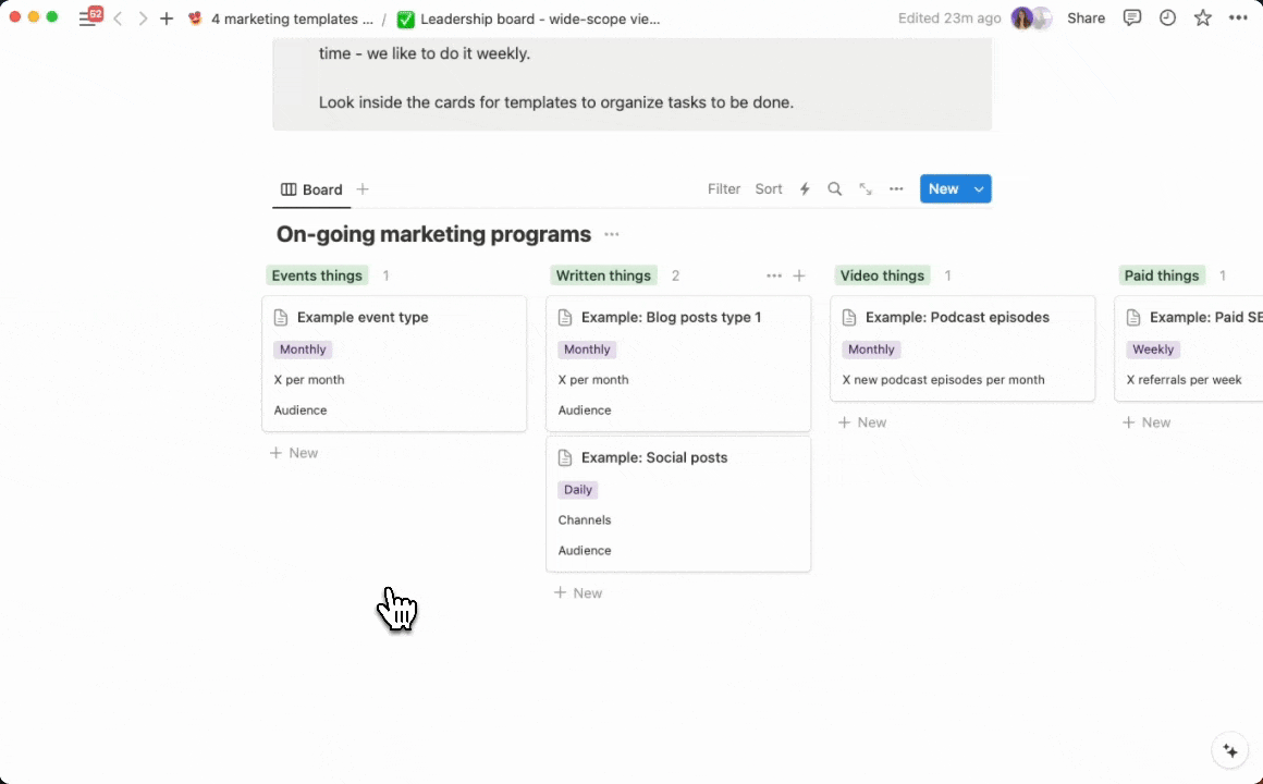 How we use Notion for marketing planning + templates