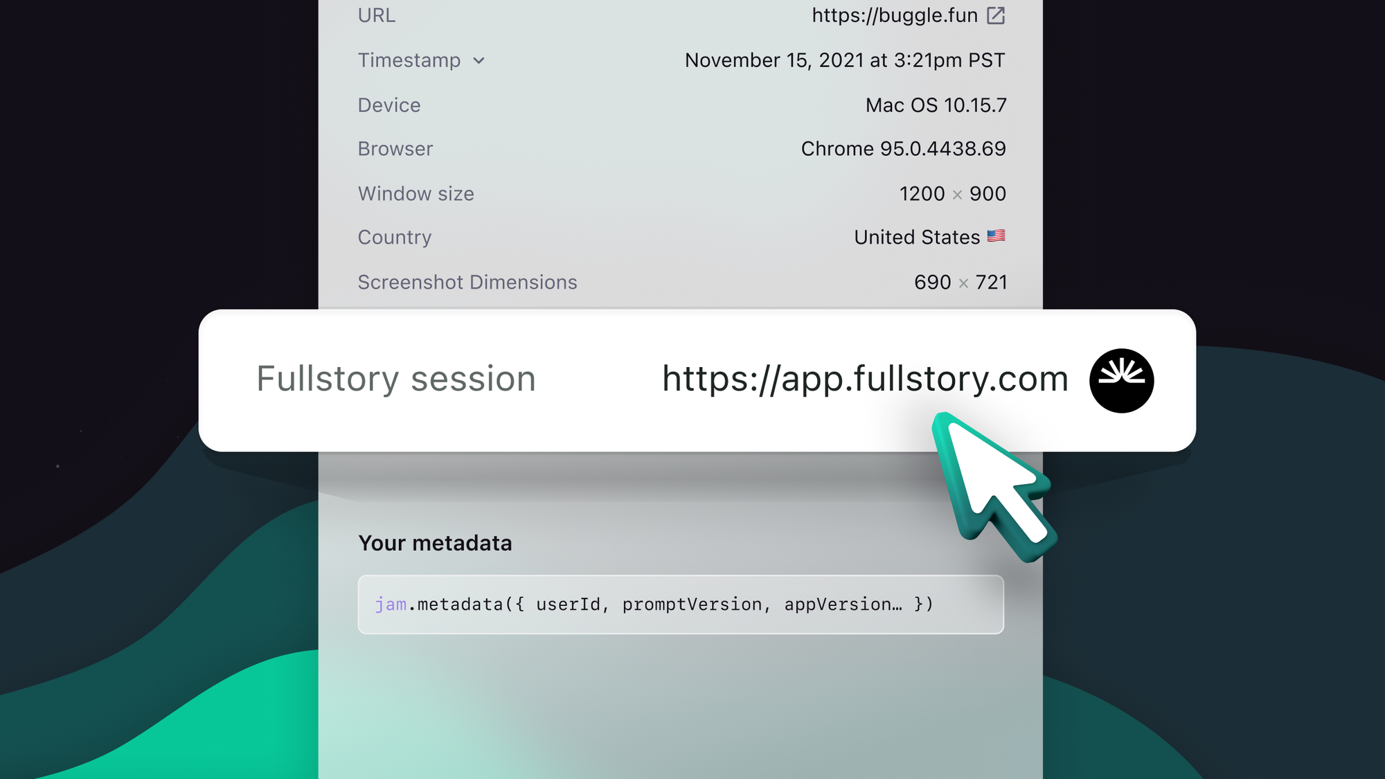 Just launched! Even more debug details auto-included with Jam + Fullstory